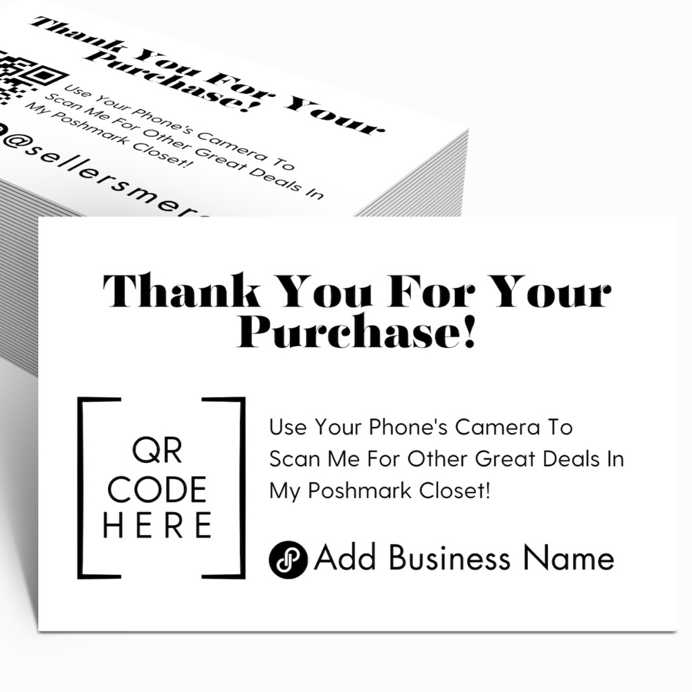 Minimalistic QR Code Thank You Cards